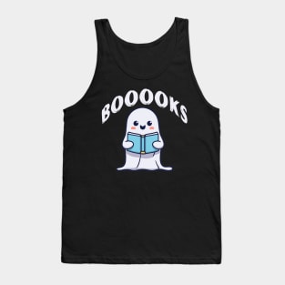 Boooks Ghost Halloween Books Reading Lovers Tank Top